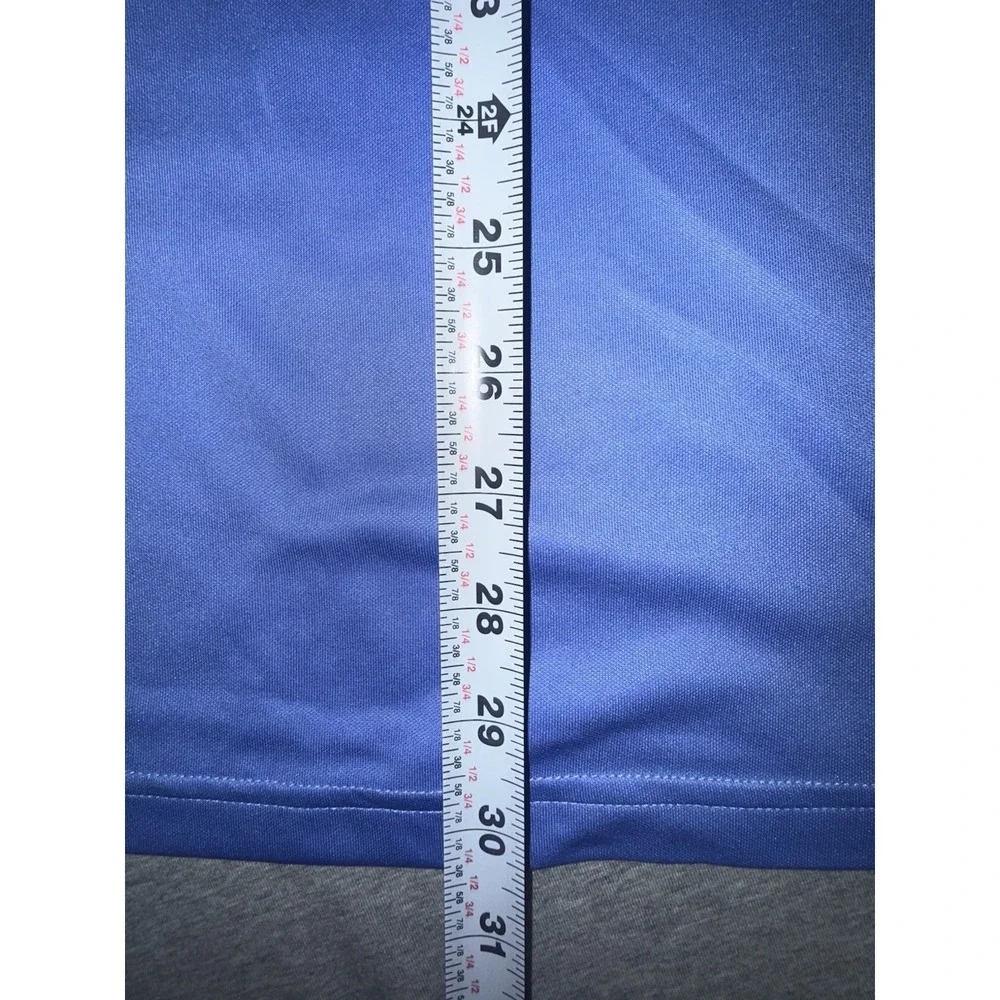 Adidas Mens Performance‎ Polo Golf Shirt Size Medium Blue Floral Chest Band